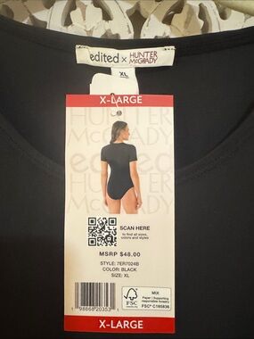 Black Bodysuit - X-Large, NWT